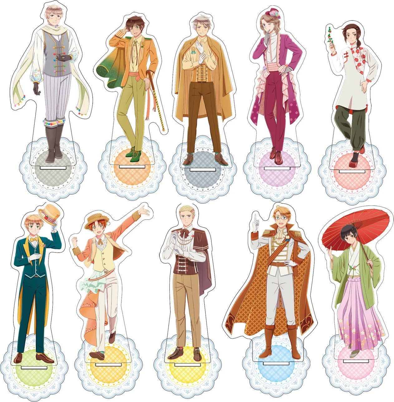 

Fans Gifts Anime Game Hetalia: World Stars HD Figures Acrylic Stand Sweets Parade Ver Ludwig Wang Yao Ivan Braginsky About 15cm