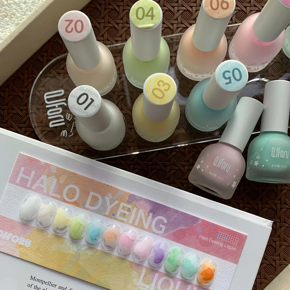 

Гель-лак для ногтей TPO FREE 10 мл с эффектом распускающегося мрамора, акварельный, самозатвердевающий, с эффектом размазывания, 12 или 10 цветов