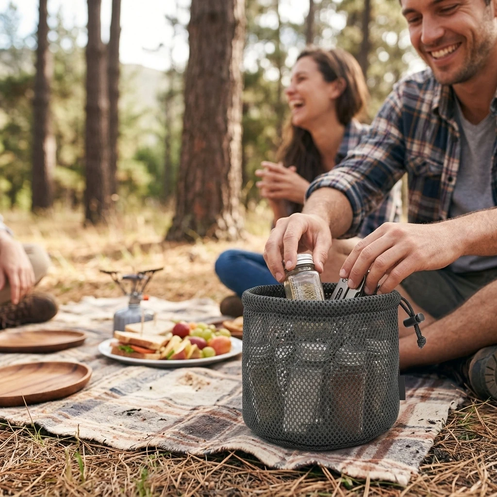 Camping Mesh Storage Bag Round - Outdoor Camping Utensils review and price