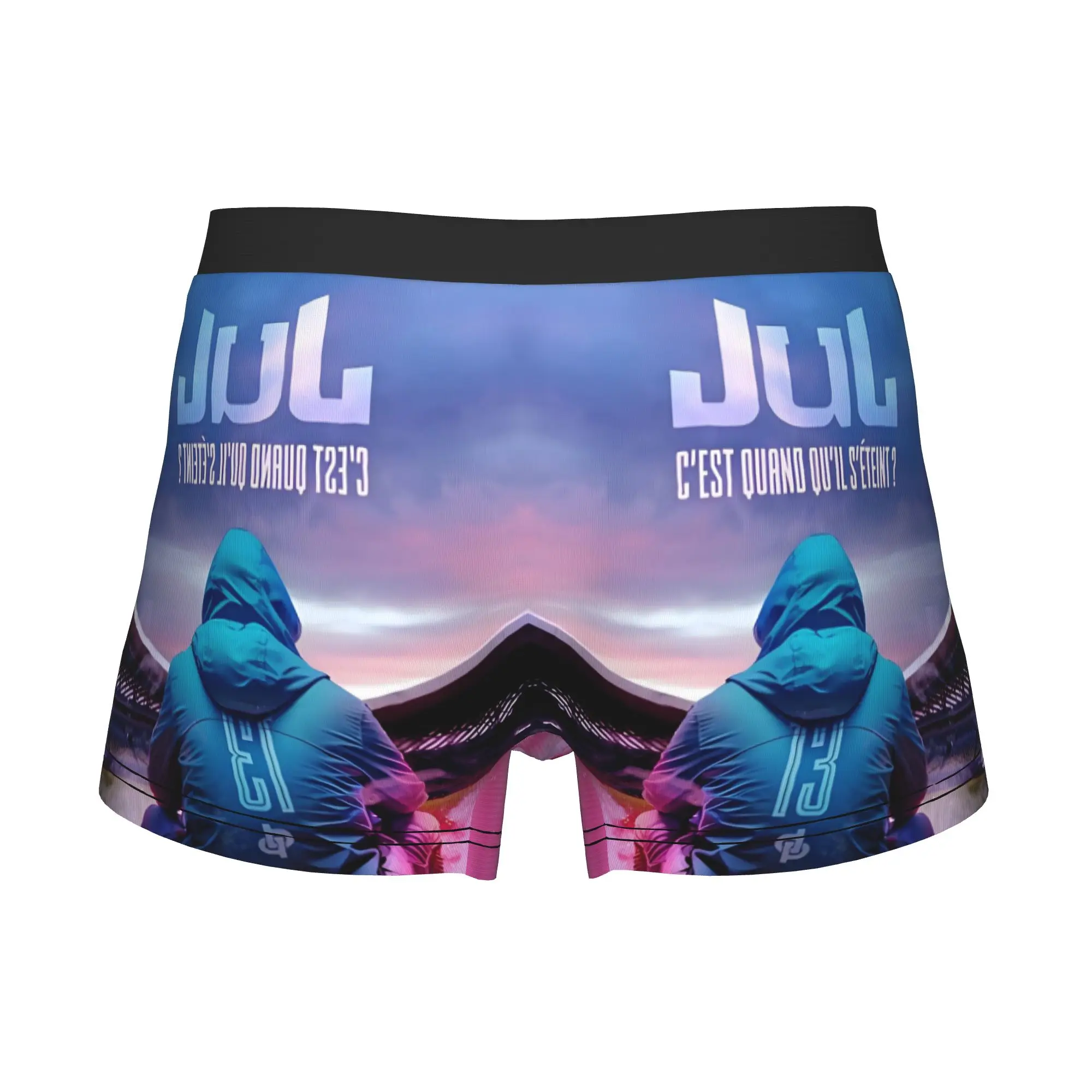 French Singer JuL Boxers Shorts Men Marseille Briefs Underwear Fashion Underpants