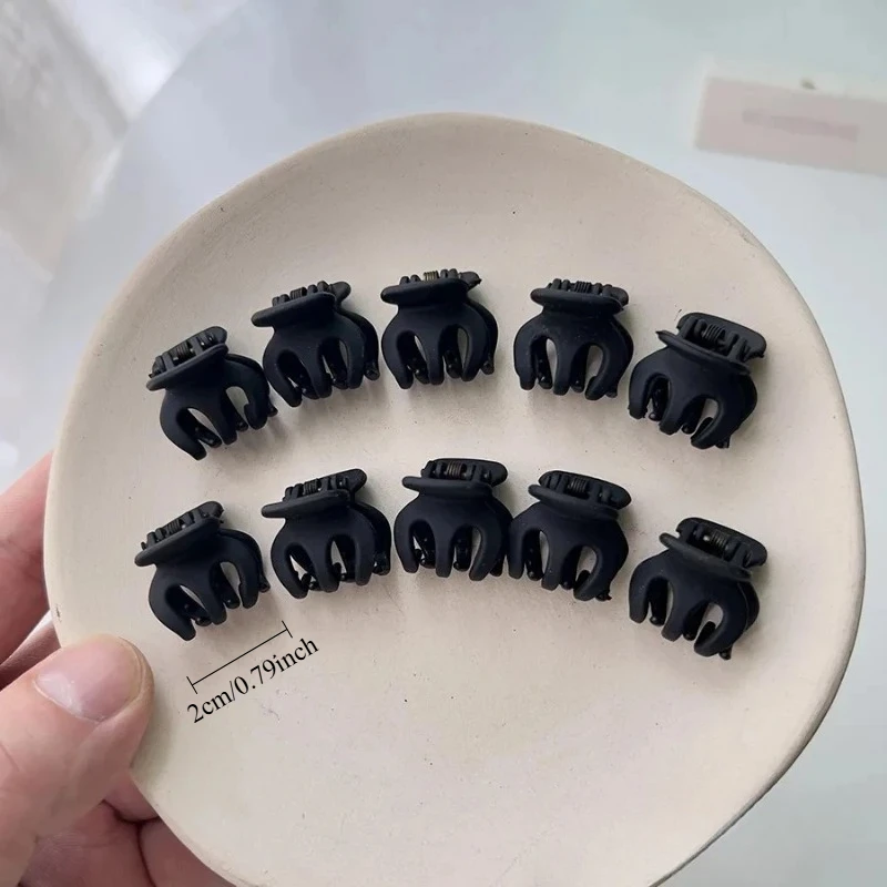 Multi-Pack Mini Claw Clips 10 Pcs Black Small Hairpins for Princess Hairstyles Side Part Styling Essential Set