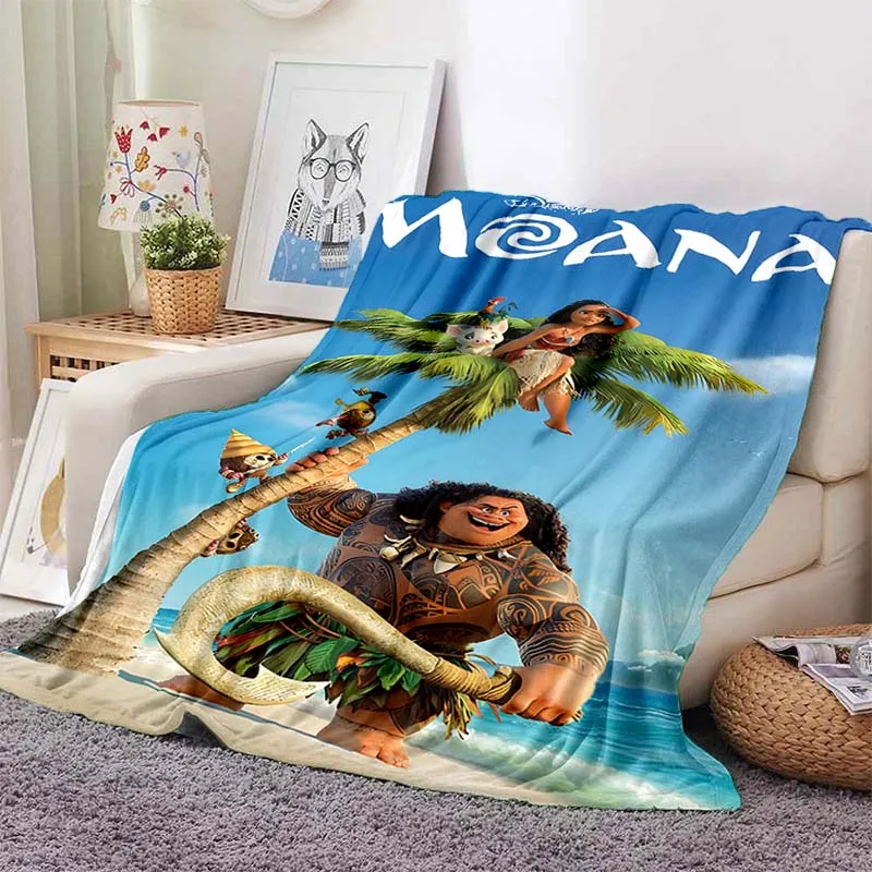 Плед Disney Anime Moana для дивана, королевский размер, мягкий фланелевый плед с мультяшным рисунком, пушистое одеяло для кровати, зимнее одеяло для новорожденных, подарок для малыша