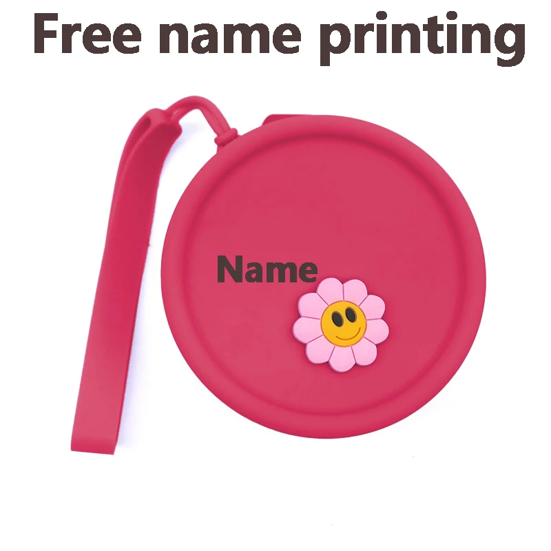 Round Wallet, Headphone Bag, Makeup Portable Zipper Key Bag, Free Printed Name Silicone Bag, Makeup Bag, Coin Purse, Personalize