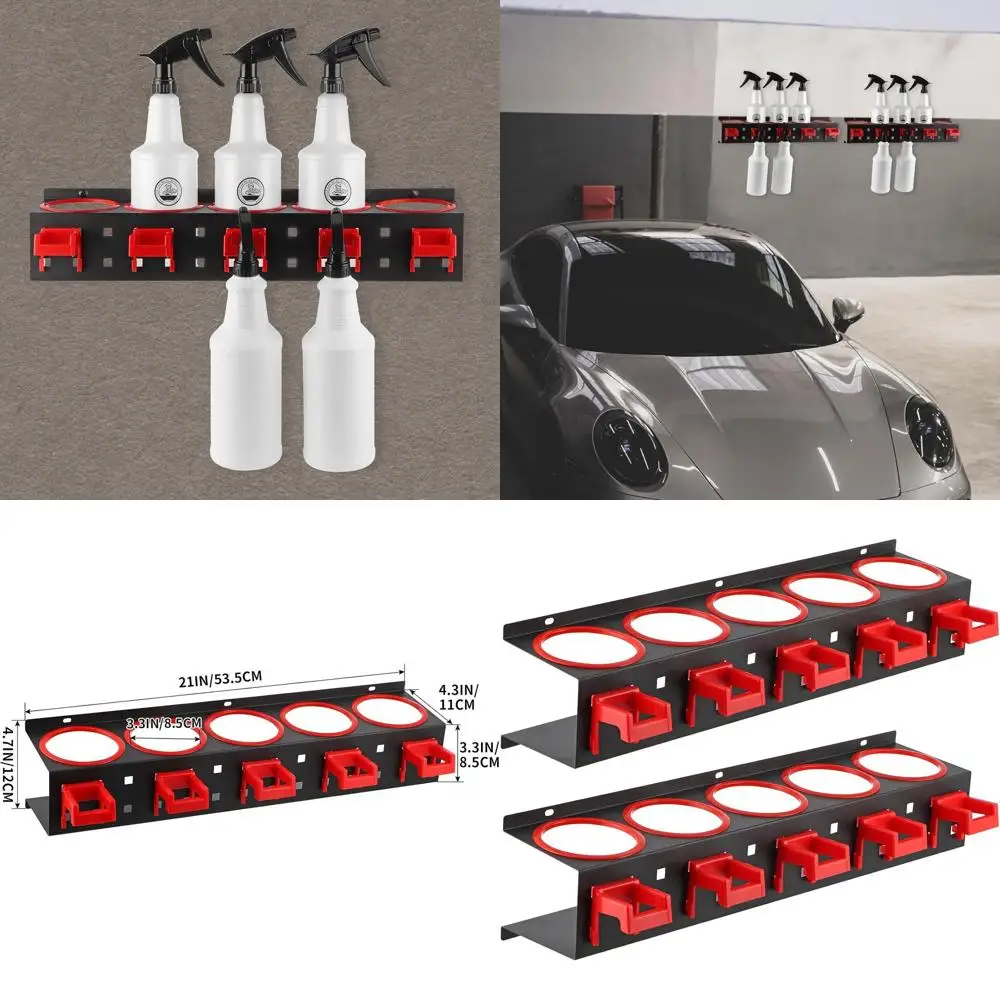 

MOLIGOU 2-х шт. стеллаж для хранения бутылок с распылителем, настенный органайзер для бутылок, детали автомобиля, стальной держатель для бутылок с распылителем