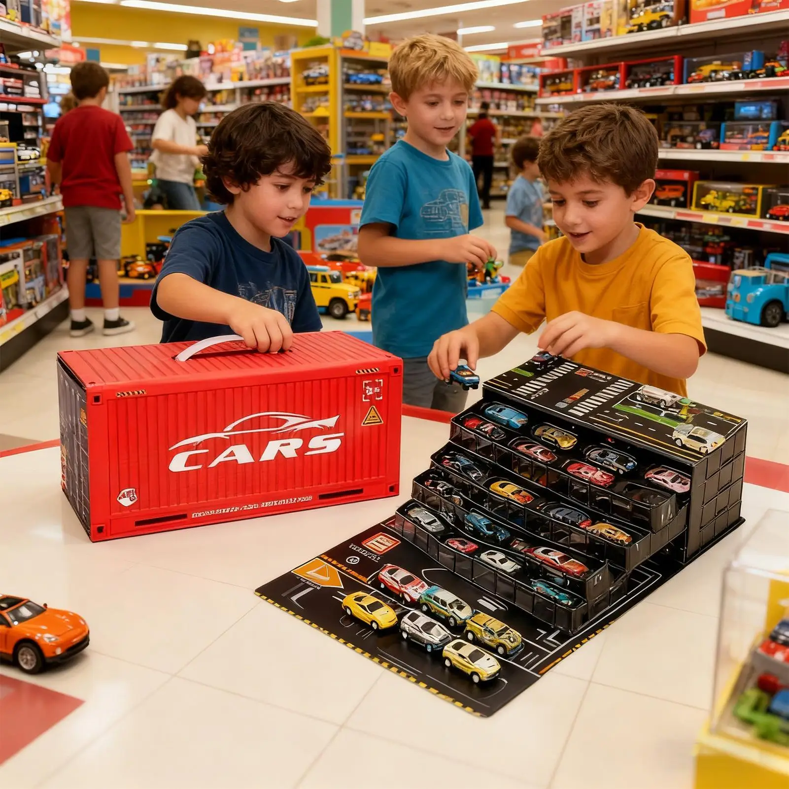 Pull Back Toy Car Small Learning Vehicles 48 Pieces Racing Toys With Play Mat For Kids Boys Home Travel Bedroom Classroom