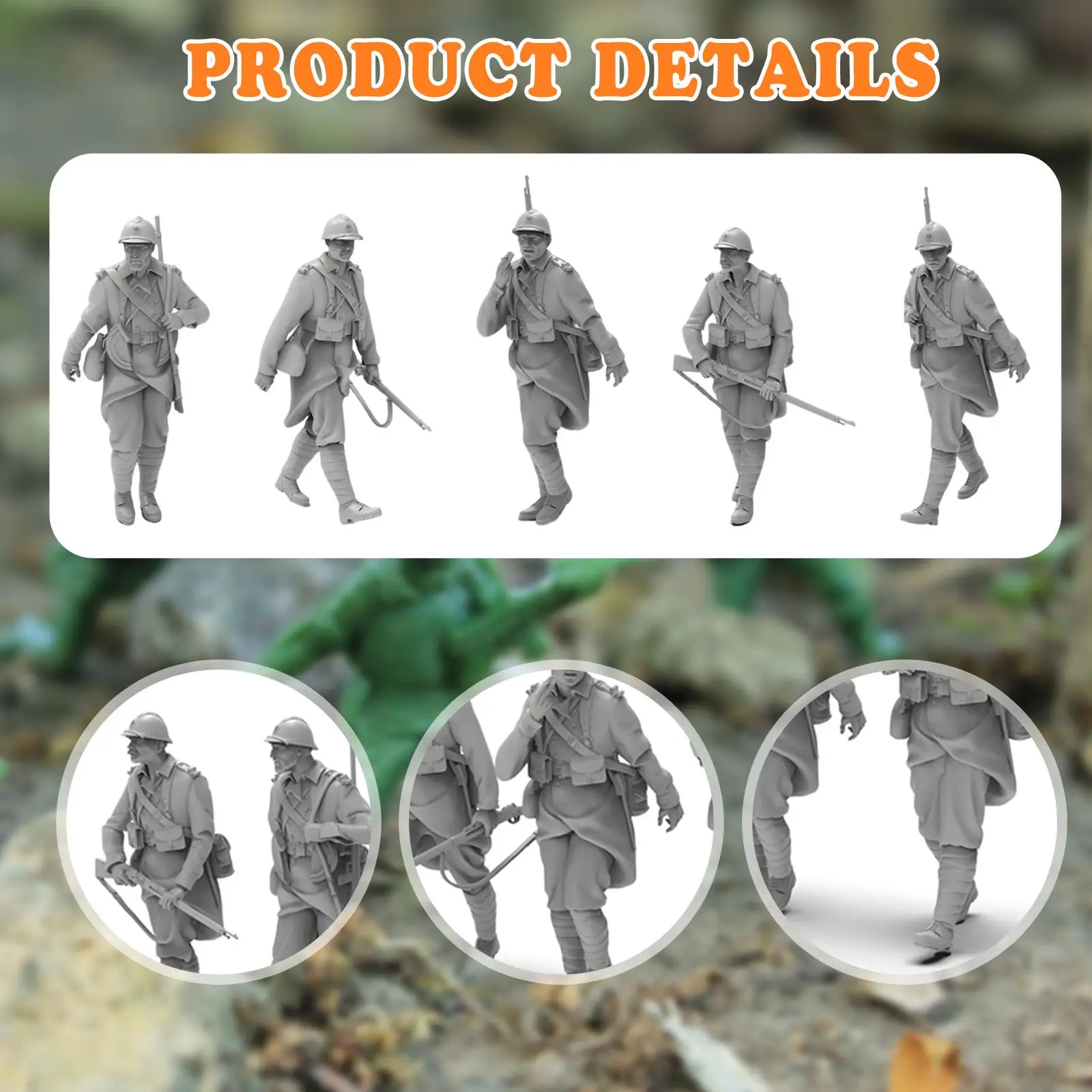 5x figurines miniatures en résine non peintes, artisanat de décoration de bureau, Mini modèles de Collection, figurines d'action pour aménagement de scène Miniature