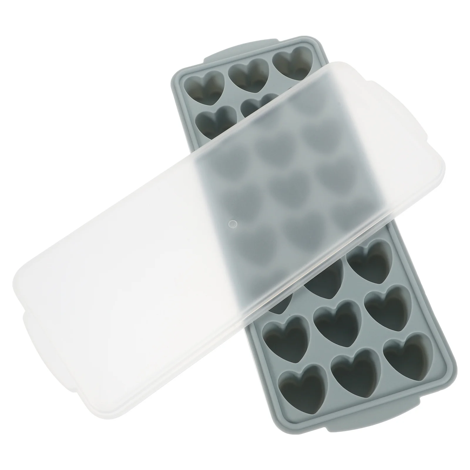 

Silicone Ice Cube Tray Heart Shape Reusable Mold with Lid for Home Kitchen Ice Cubes Maker Cold Drink Cooling
