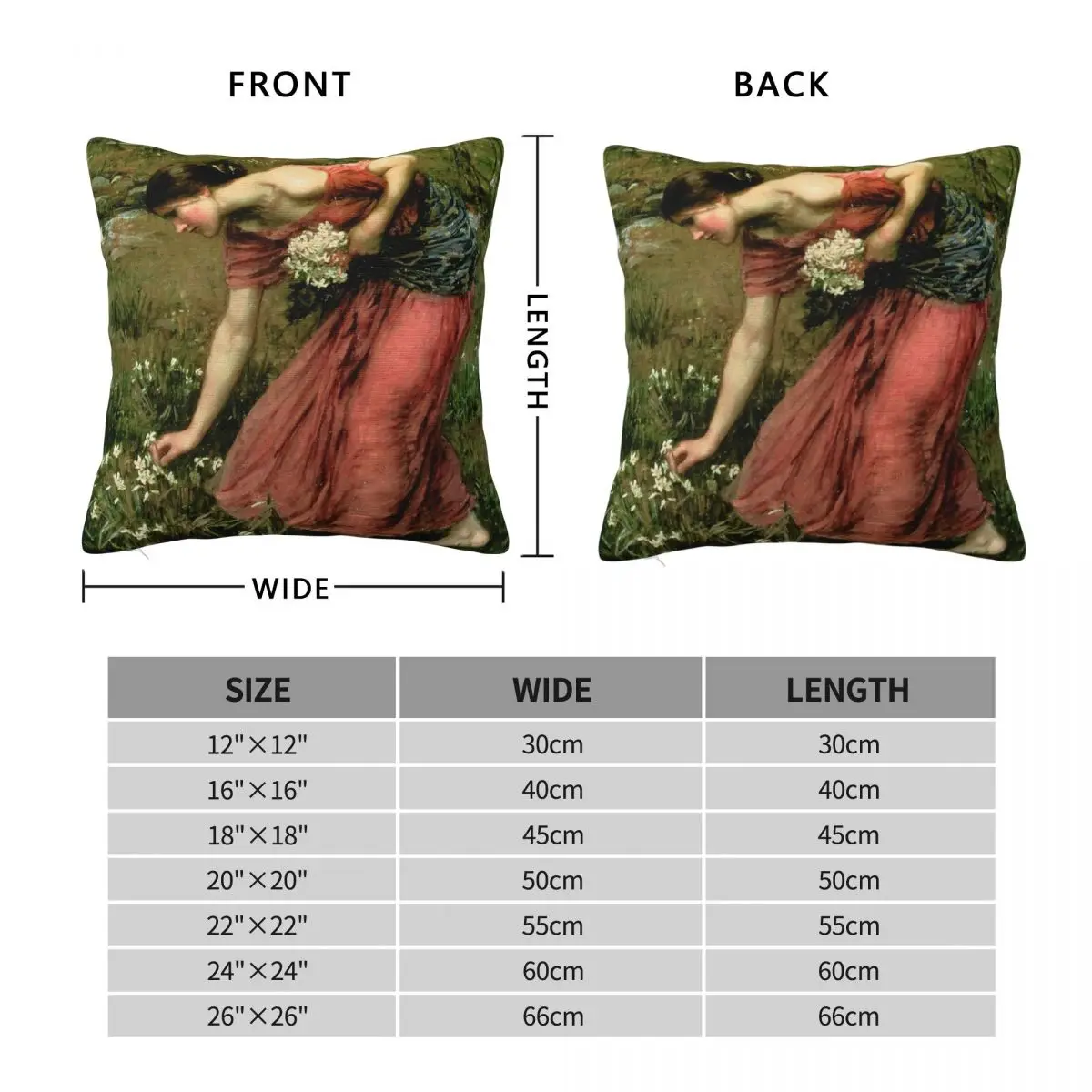 Narcissus John William Waterhouse Pillowcase Polyester Linen Velvet Printed Decorative Throw Pillow Case Car Cushion Cover 18