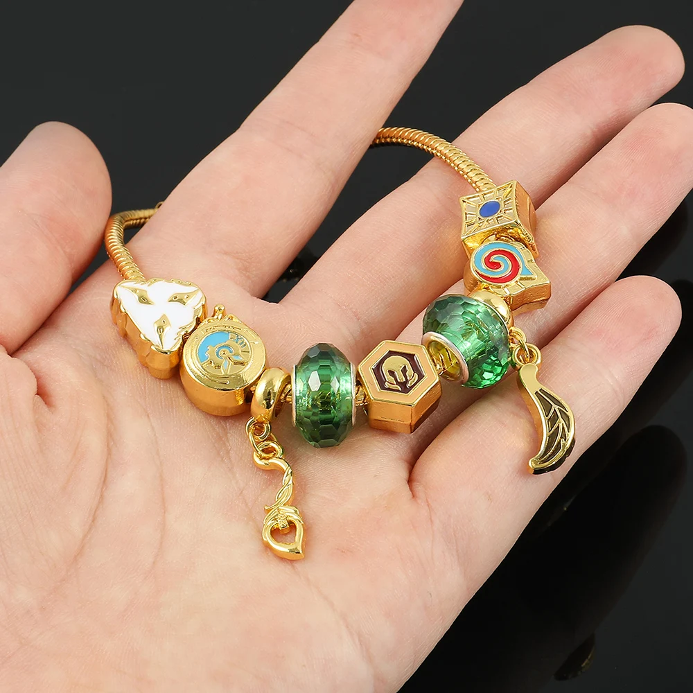 Game League of Legends Beads Bracelet Fashion Enamel Beads Gold Color High Quality Hand Chain Jewelry LOL Fans Souvenir Gifts