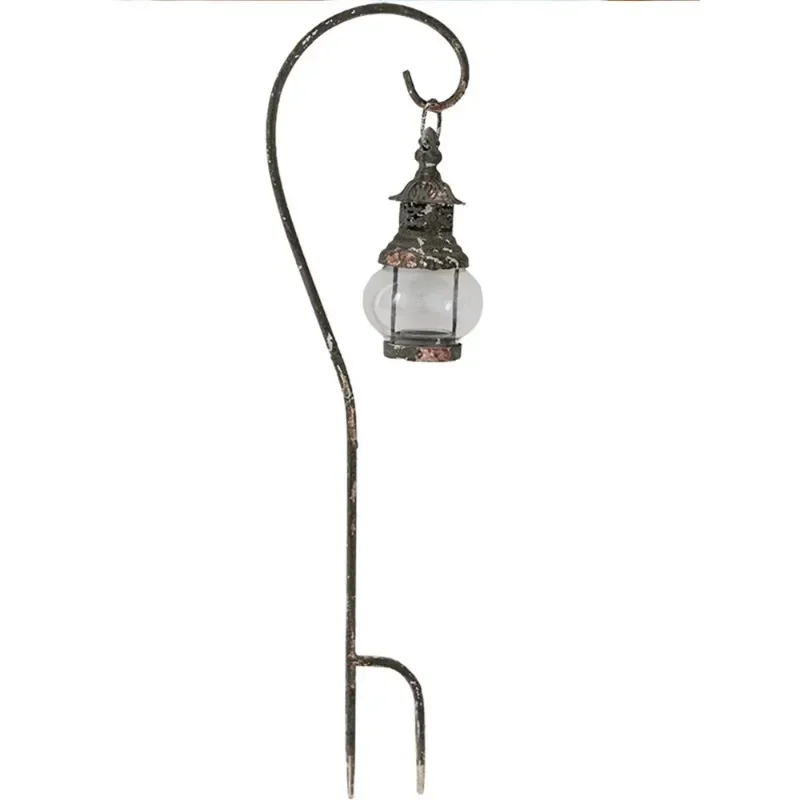 Rustic Outdoor Lawn Candle Lamps, Decorative Ground Lights, Iron Spike Wind Lamps, Aged Nostalgic Crafts, Candle Holders