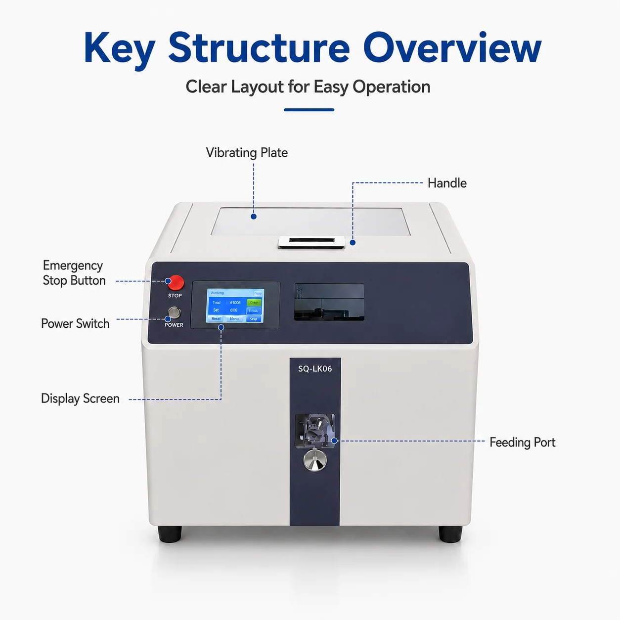 SQ-LK06 Fully Automatic Terminal Crimping Machine 0.5-6.0 Sq Mm 600 Pcs/h Four-Side Crimping 4 Feeding Stations Touchscreen