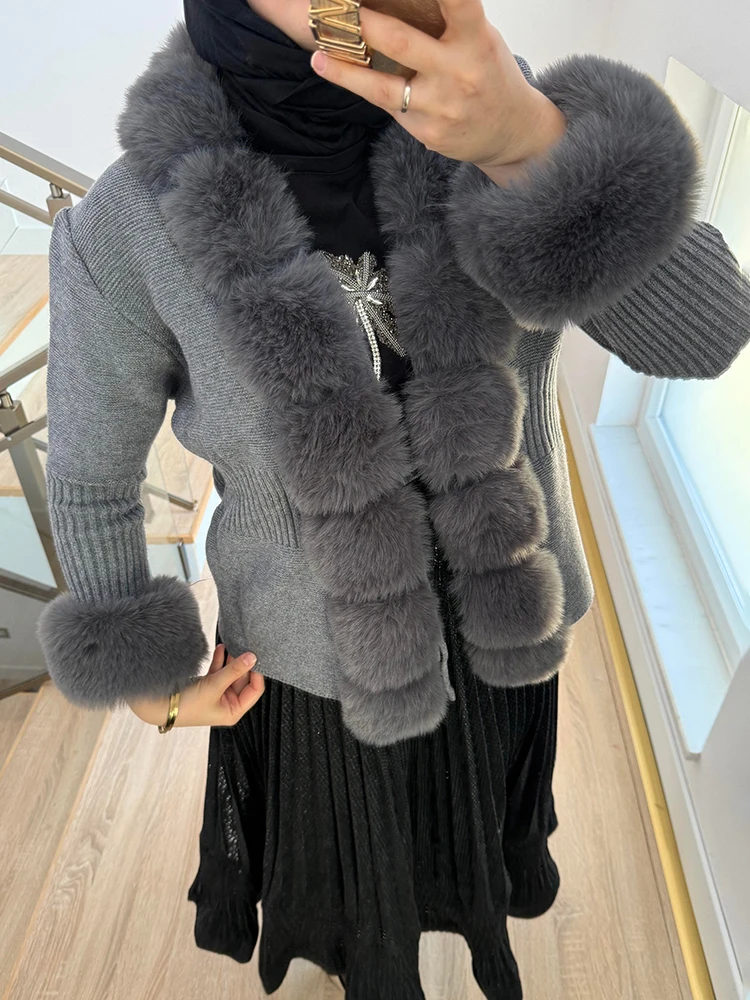 

Tuularose Fashion Women's Fur Coat Winter Thickened Warm Plush Patchwork Lace-up Fur Cardigan Casual Office Lady Female Outwear