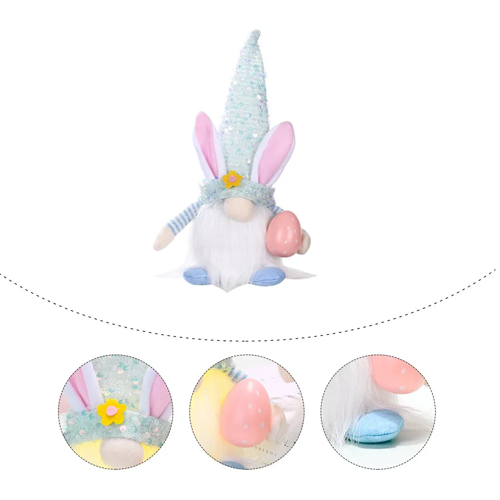 

Светящийся кролик-гном: Пасхальное украшение, яркий светодиодный светящийся гном-фигурка для праздничного стола, центральное украшение для вечеринки, подарок на Пасху для детей