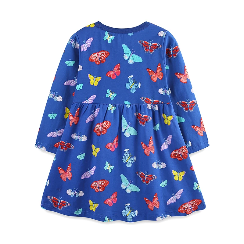 Little maven Fall Butterfly Print beautiful Princess Dress Girls Long Sleeves Pretty Kids Clothes Birthday Gift Cute Vestidos