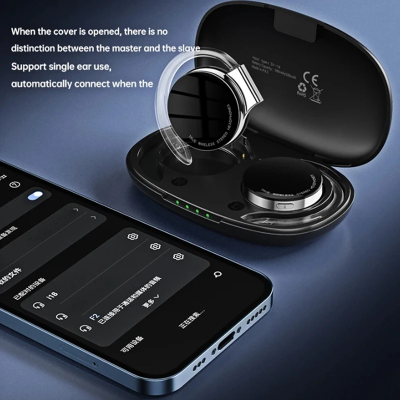 Fone de ouvido sem fio bluetooth, gancho aberto, estéreo sem fio, hifi, fácil de instalar, longa duração da bateria, TWS, 5.2, nunca cair fora