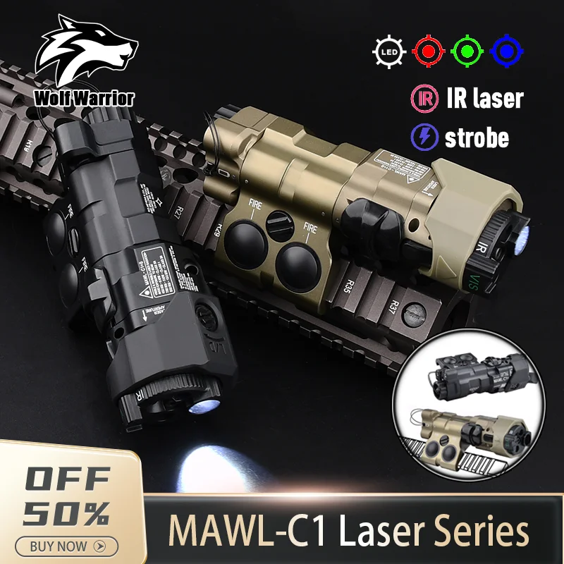 

Mawl C1 Airsoft Metal Tactical Laser CNC Upgraded IR Illumination With Dual Switch Weapon Scout Powerful Flashlight