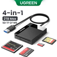 Lector de tarjetas UGREEN 4 en 1 USB3.0 USB-C OTG a SD CF Micro SD TF MS adaptador de tarjeta para ordenador portátil PC Windows macOS adaptador de tarjeta de memoria