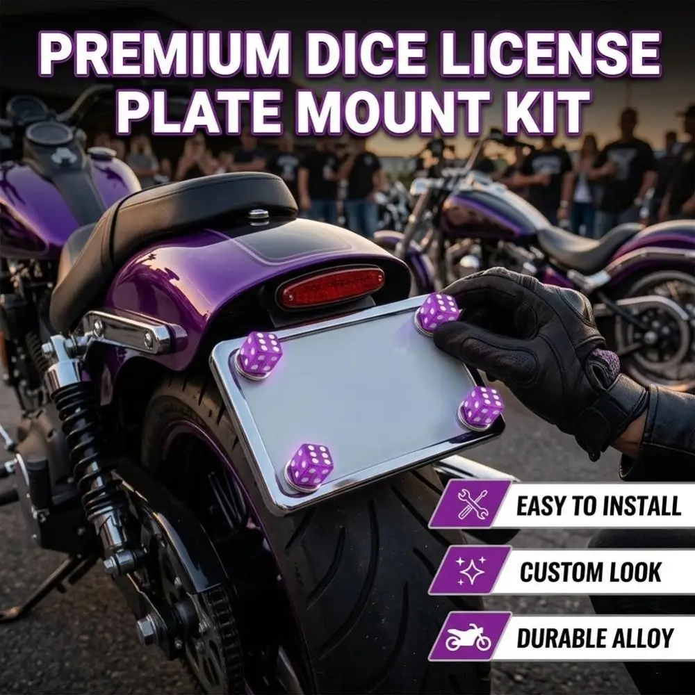 4Pcs New Dice License Plate Screws Anti Loosening Rust Resistant Dice Screws Plate Holder Bolts Vehicle Accessories