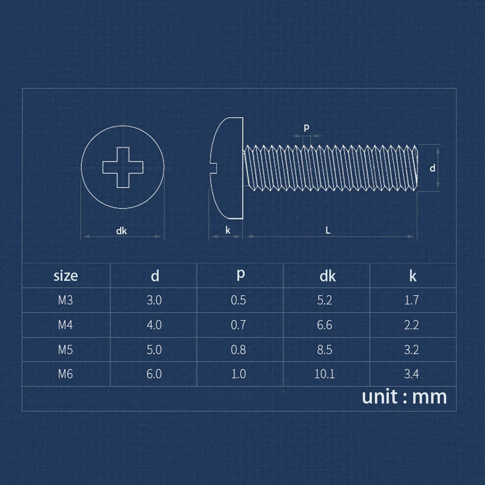 10-20pcs Acrylic Phillips Screw M3 M4 M5 M6 Transparent Plastic Nylon Round Pan Cross Head Transparent Screws Length 4mm-20mm