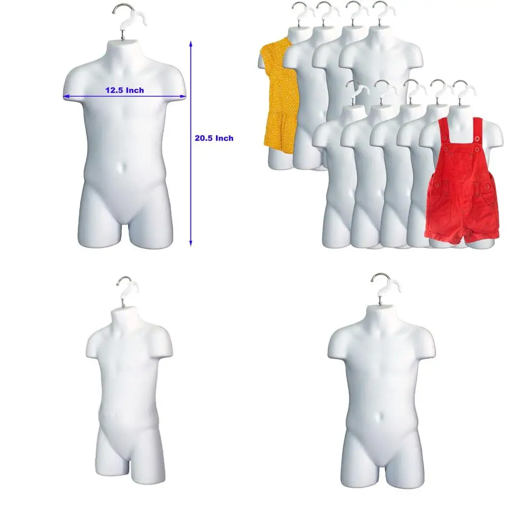 

Stackable White Children's Hollow Back Display Racks with Hooks, for T-Shirts, Countertop Use, Sizes 5T-7