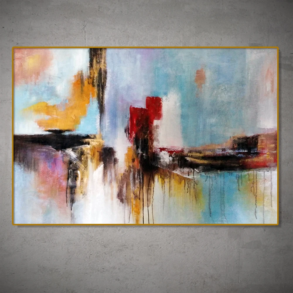 Mintura,Artwork Handpainted Modern Abyss Hope Coexist Abstract Oil Paintings Canvas,Wall Arts Picture Bedroom Parlour Home Decor