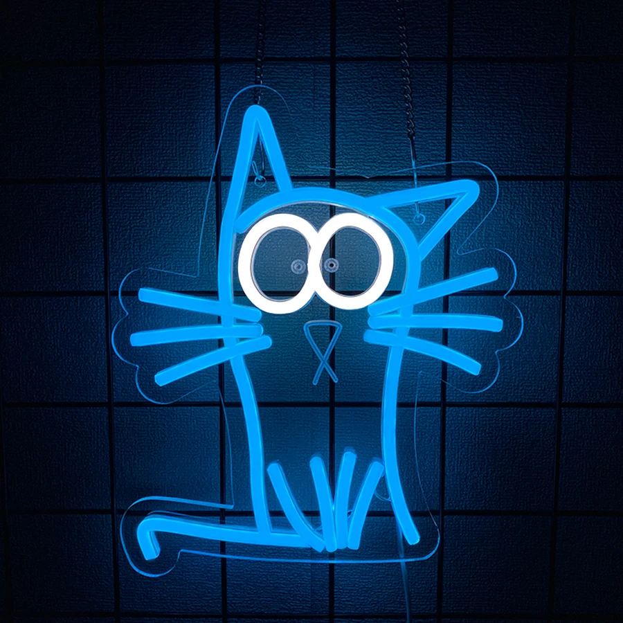 Cat Neon Sign For Wall Decor, Led Neon Light Up Signs For Pet Store Decor,Bedroom,Living Room,Game Room,Bar,Gift For Friends