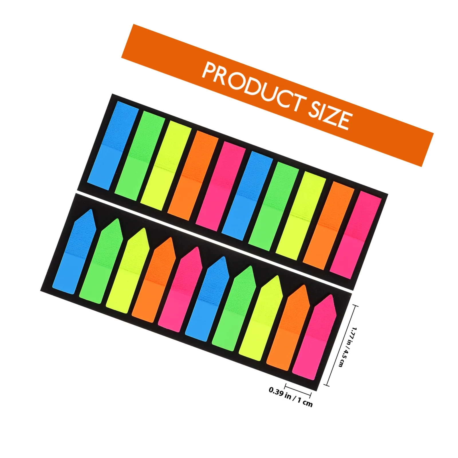 2Sets Fluorescent Pointed Tabs Writable Sticky Index Book Markers Eyecatching Colorful Annotation Supplies for School Office