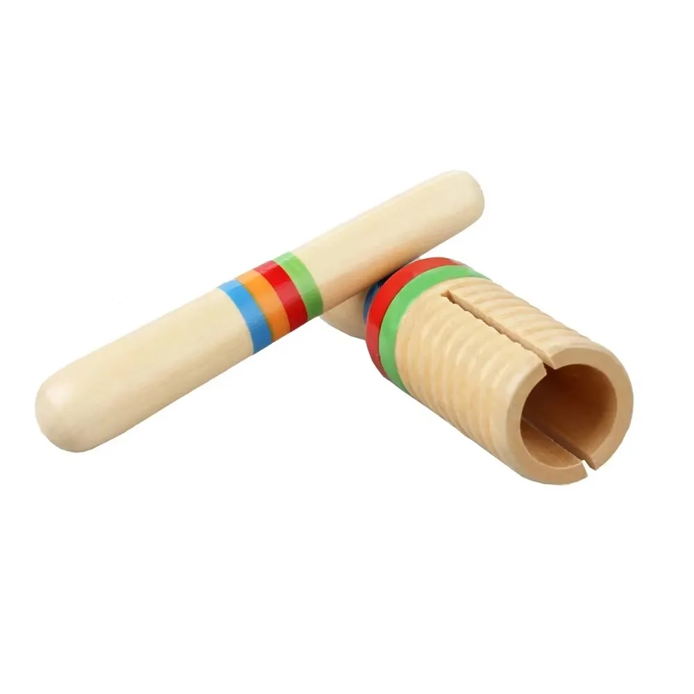 Wooden Musical Percussion Instrument with Rhythm Sticks Educational Toys For Kids Boys Girls Party Birthday Chirstmas Gifts