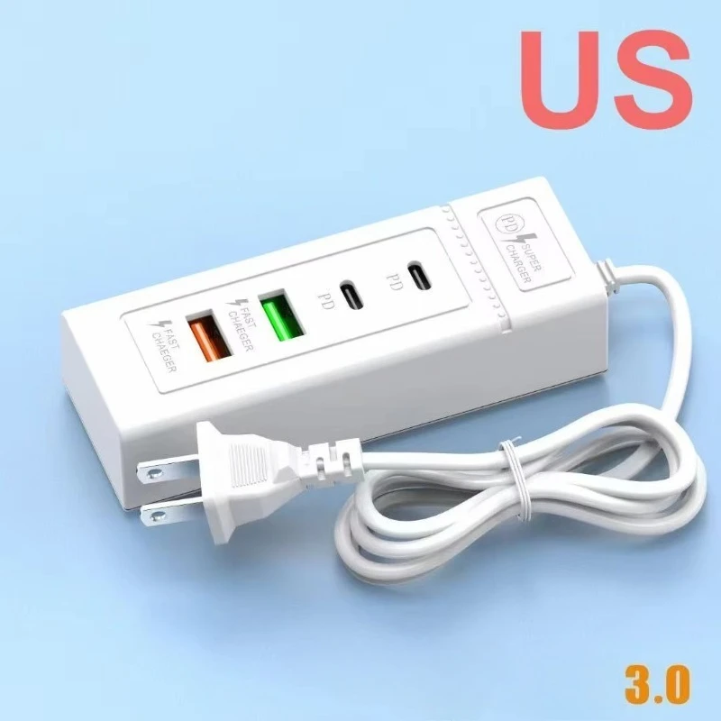 

New Mobile Phone 4usb Charger Multi-port Fast Charging Plug Is Suitable For Universal Head Portable