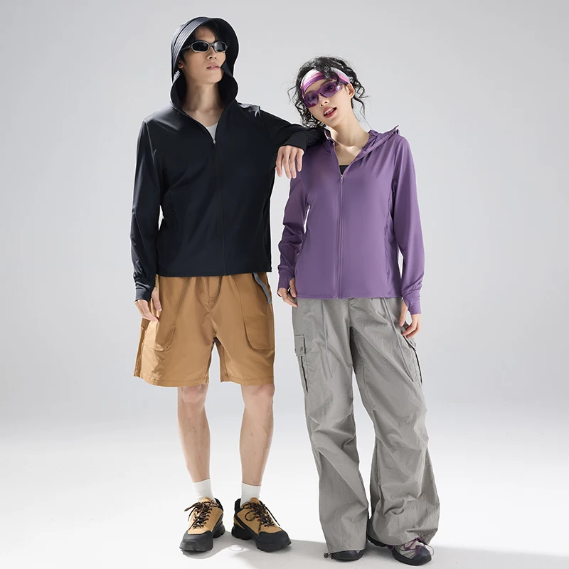 Summer Outdoor Fishing Casual UV Resistant Skin Clothing for Couples Lightweight and Breathable Hooded Sun Protection Clothing