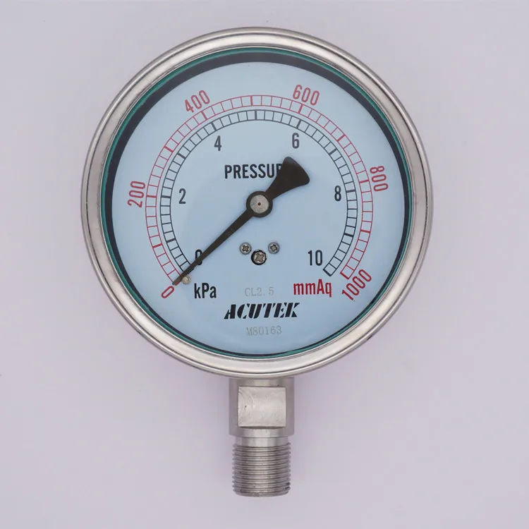 

YE100BF -60-60 KpaM20*1.5 Stainless Steel Capsule Pressure Gauge Ammonia Micro Manometer Steam Meter for Gas