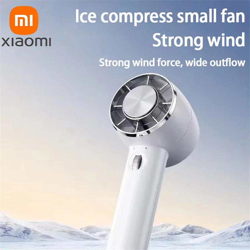 2024 Nieuwe Xiaomi Originele Y28 100 Snelheid Oneindige Ijs Kompres Handheld Fan Usb Opladen Koud Comprimeren Desktop Fan Haak Draagbaar