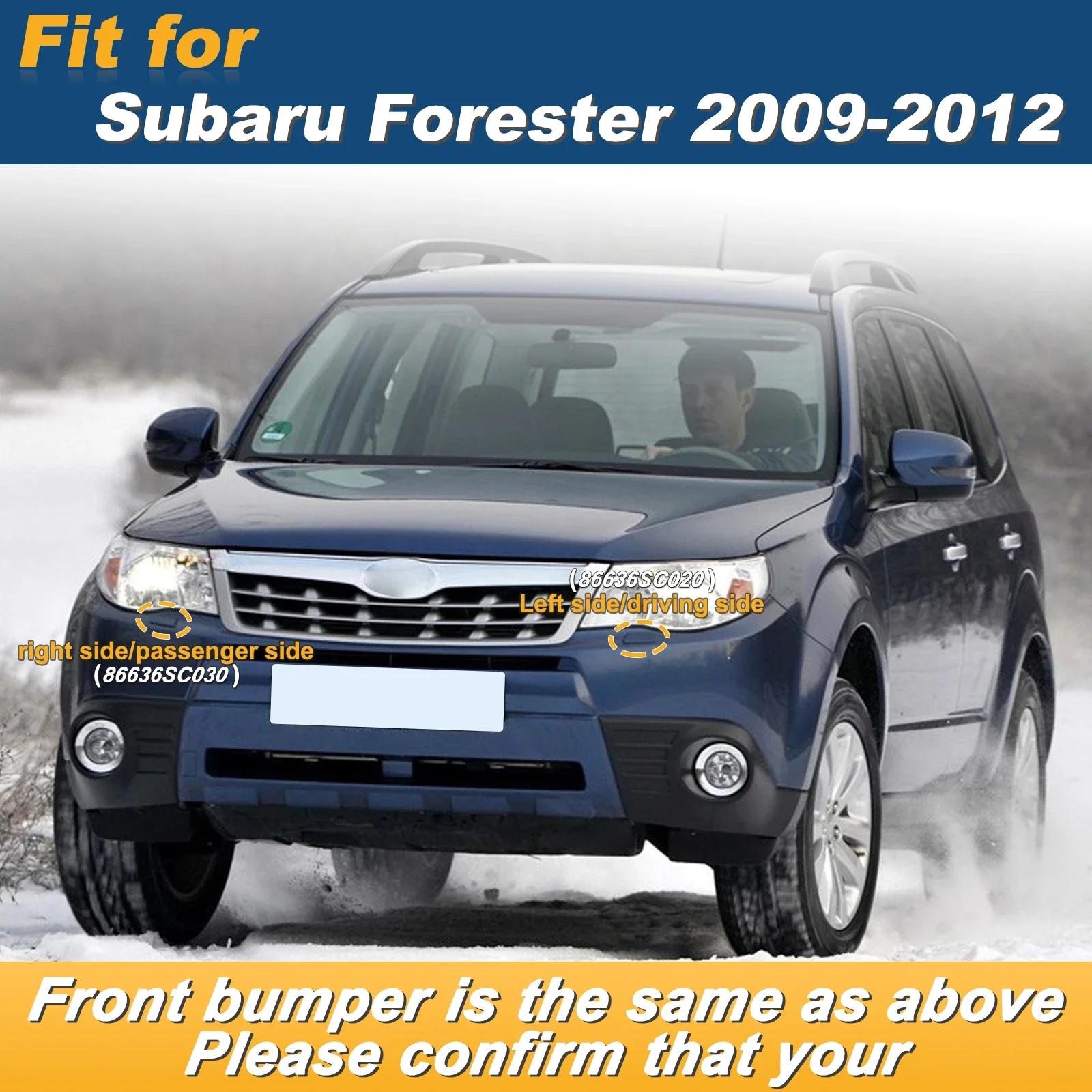 For Subaru Forester 2009- 2012 Left Right Front Bumper Headlight Washer Jet Spray Nozzle Cover Cap 86636SC030 86636SC020