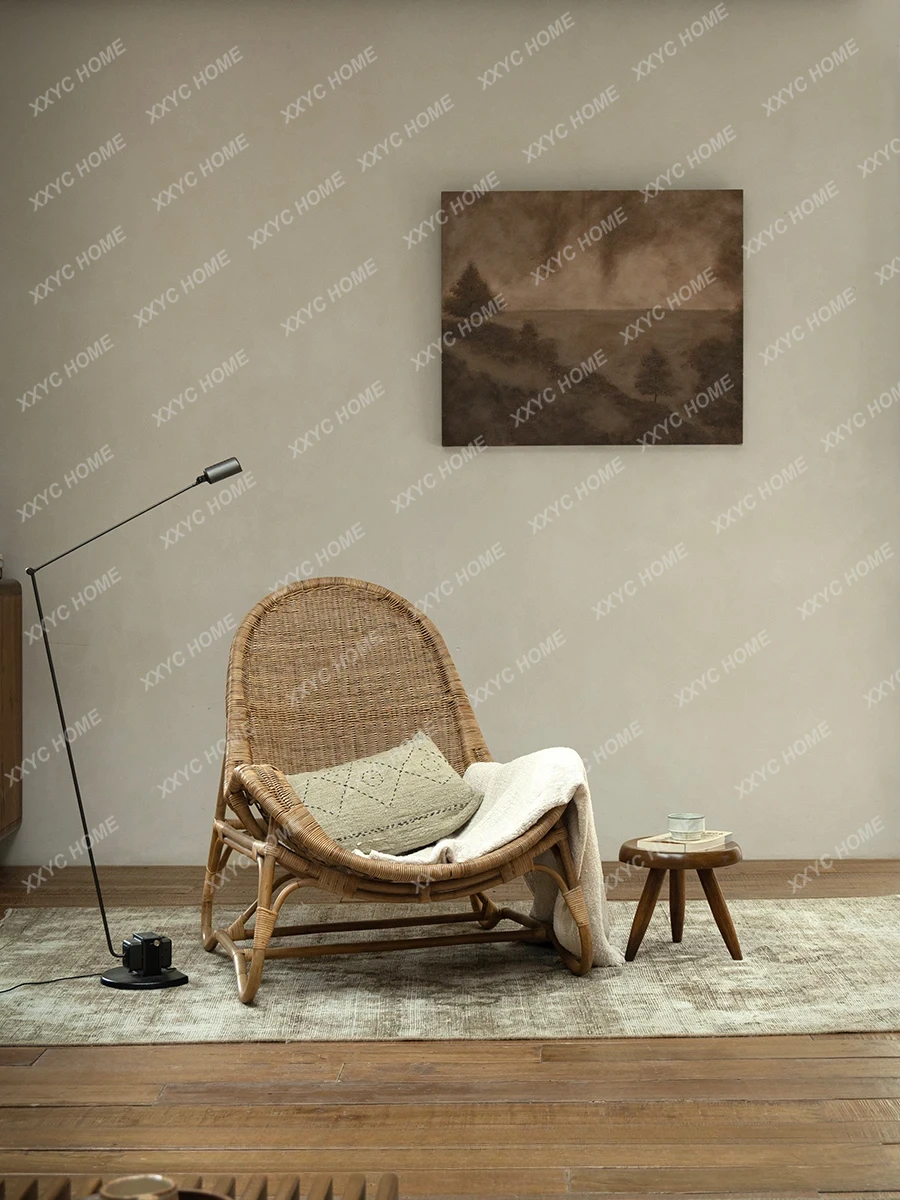 Südostasien Rattan Kunst Natürliches Rattan Vintage Chic Stil Designer Balkon Freizeit Stuhl Sofa Liege Wohnzimmermöbel