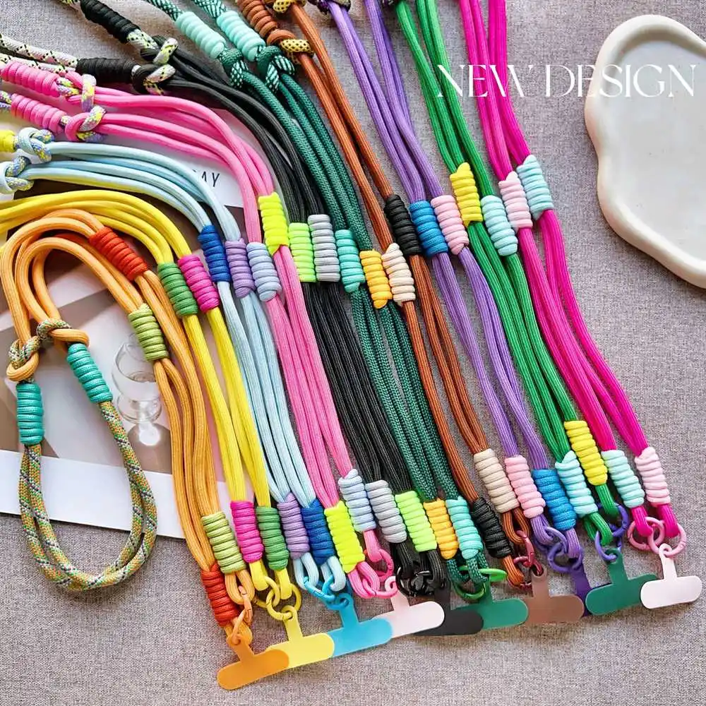 Korea Einstellbare Telefon Lanyard Outdoor Universal Telefon Fall Crossbody Schulter Karte Neck Cord Clip Hängen Anti-verloren Handgelenk Strap