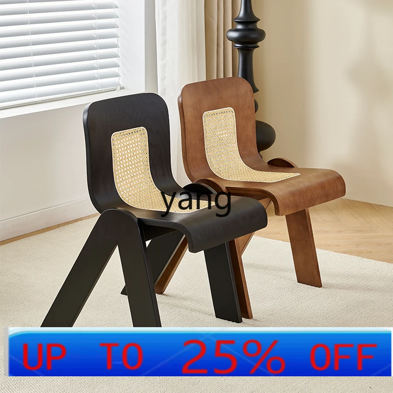 

LH medieval light luxury rattan chair French home retro solid wood backrest dining chair