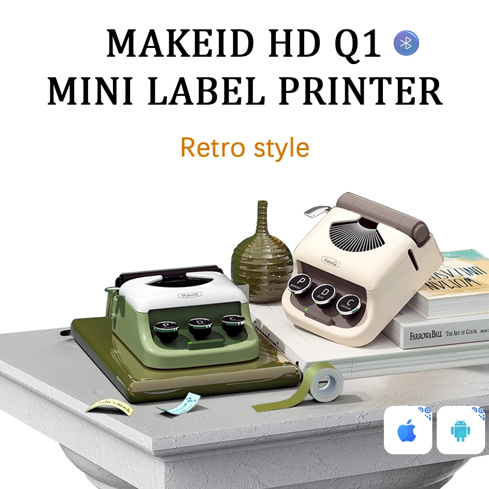 MakeID Label Maker HD 300dpi Smart Q1 Wireless Handheld Printer for IOS & Android Organizing Home & Office Supplies Name Tags