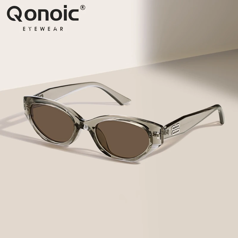 

QONOIC Women's Polarized Cat Eye Sunglasses Cateye Sun Glasses Fashion Shades Driving Luxury Brand Designer UV400