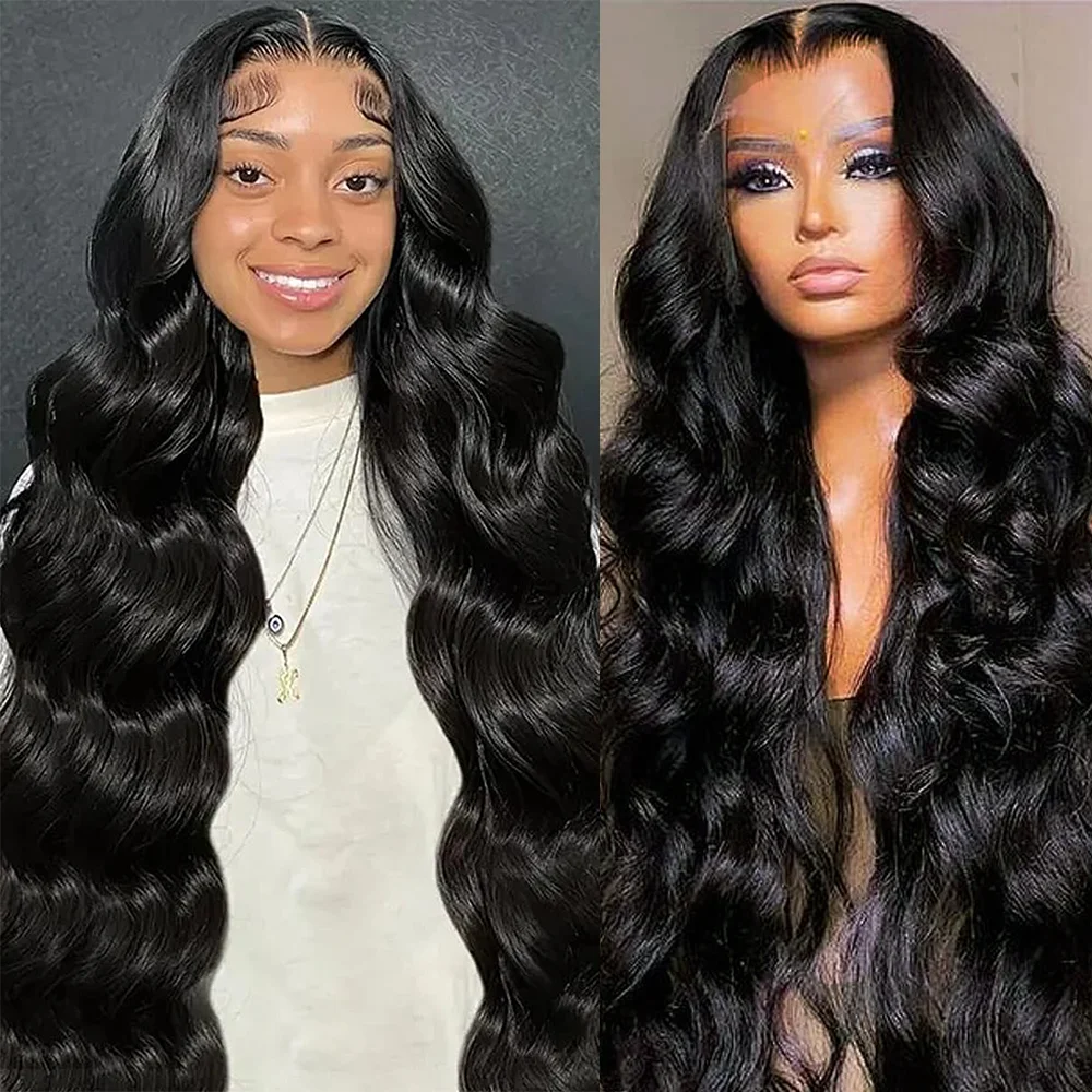 

200 Density Body Wave HD Lace Front Wigs Human Hair 46 Inch 13x6 HD Transparent Lace Frontal Brazilian Wig Pre Plucked For Women