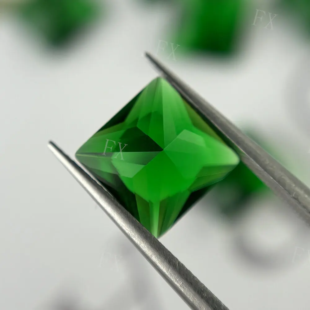 

Glass Synthetic Gems Square Shape Princess Cut 2x2~12x12mm Loose Light Green Stone For Jewelry DIY Stone Free Shipping
