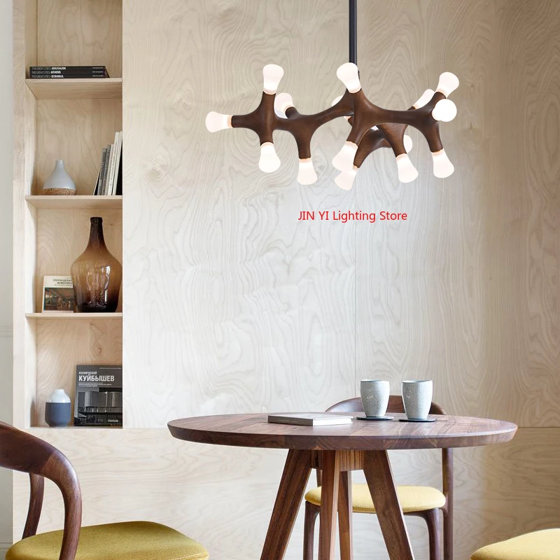 

Design Creativity Living Room Dining Room Pendant Wood New Chinese Wabi Sabi Personalized Art Indoor Lighting Pendant Lamp