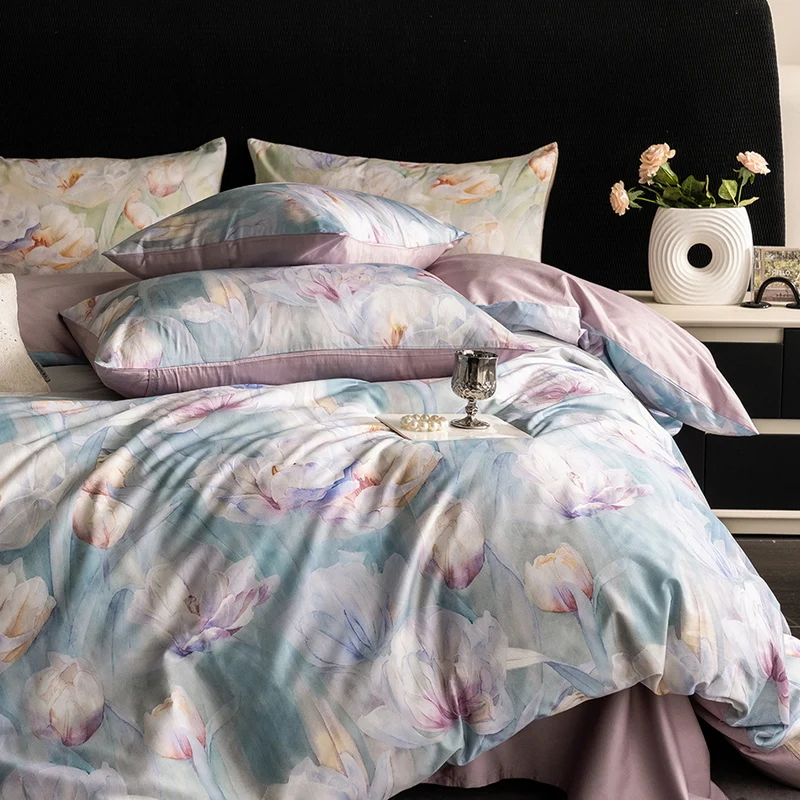 Luxury 2025 New 100% Pure Cotton Bedding Sets with Long - Staple Cotton, Digital Print, for 1.5m Bed