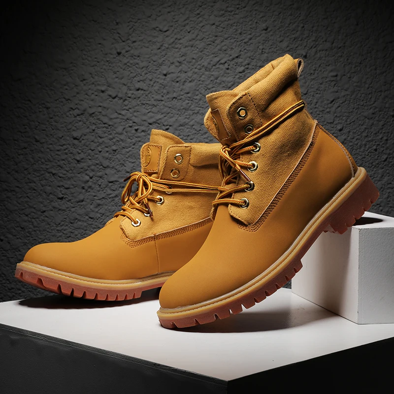 

Winter Warm Fleece-Lined Snow Boots for Men, Fleece-Lined Men's Boots, British Style Work Boots