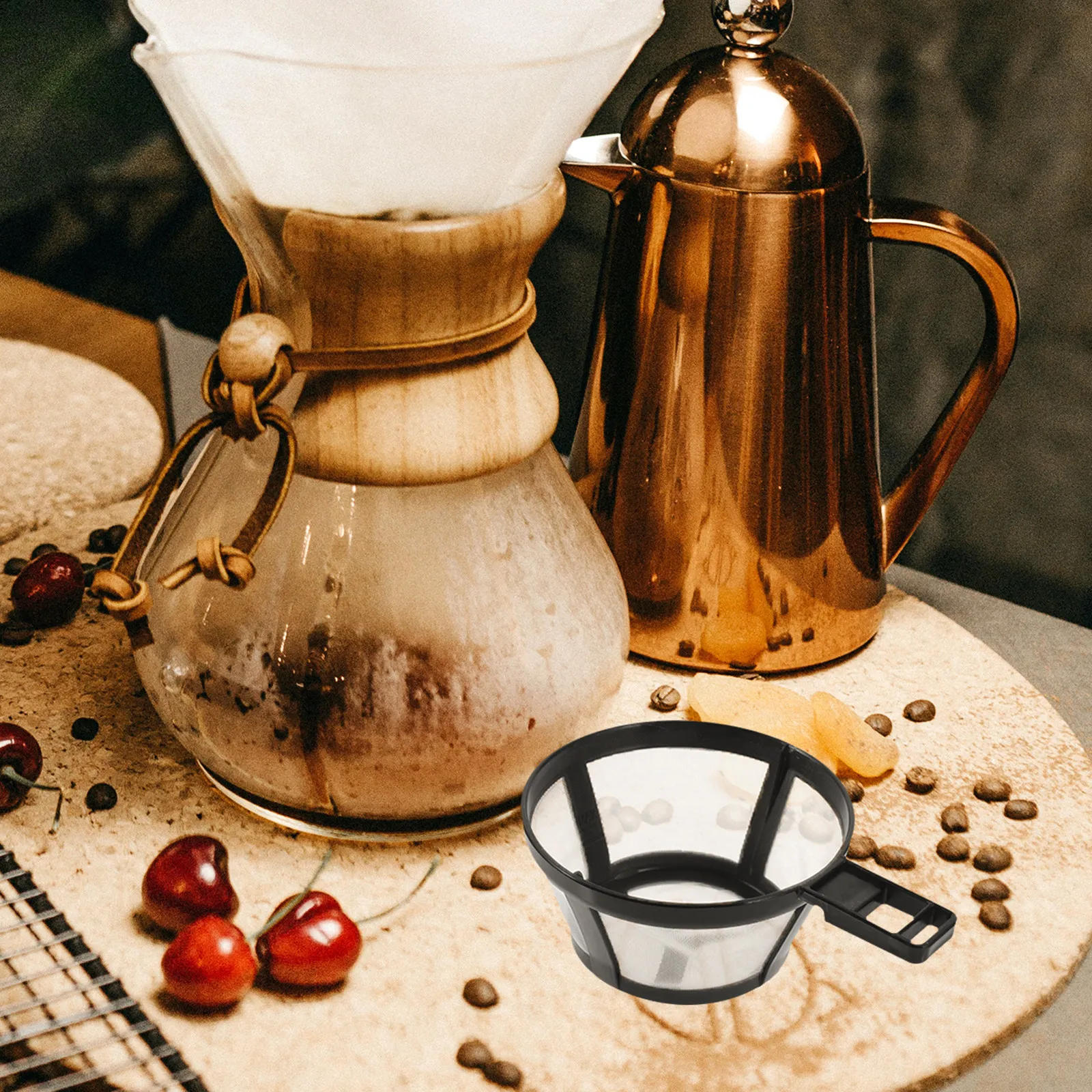 Reusable Coffee Machine Filter Nylon Mesh Basket Dripper Fine Mesh Filter for Coffee Maker Kitchen Tools Reusable
