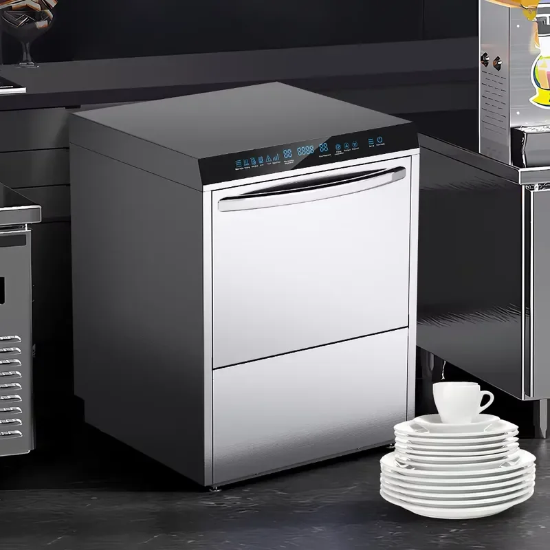 Commercial 304 Stainless Steel Undercounter Dishwasher High Efficiency Industrial Smart Washer Dryer Machine for Restaurant