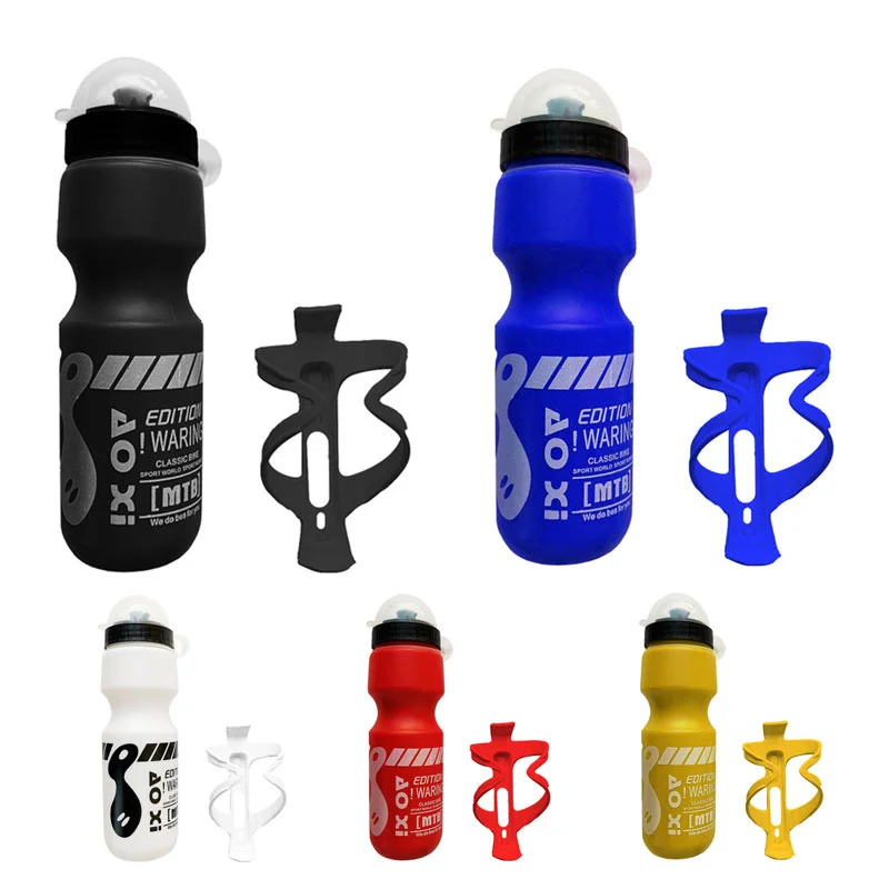 750ML Mountain Bike Bicycle Cycling Water Drink Bottle+Holder Cage Rack