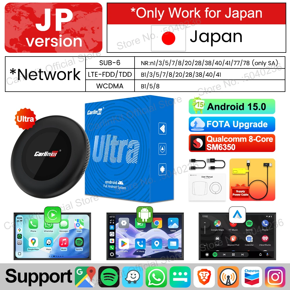 CarlinKit Tbox-Ultra 3 Android 15 CarPlay Ai Box 5G/4G LCD Screen