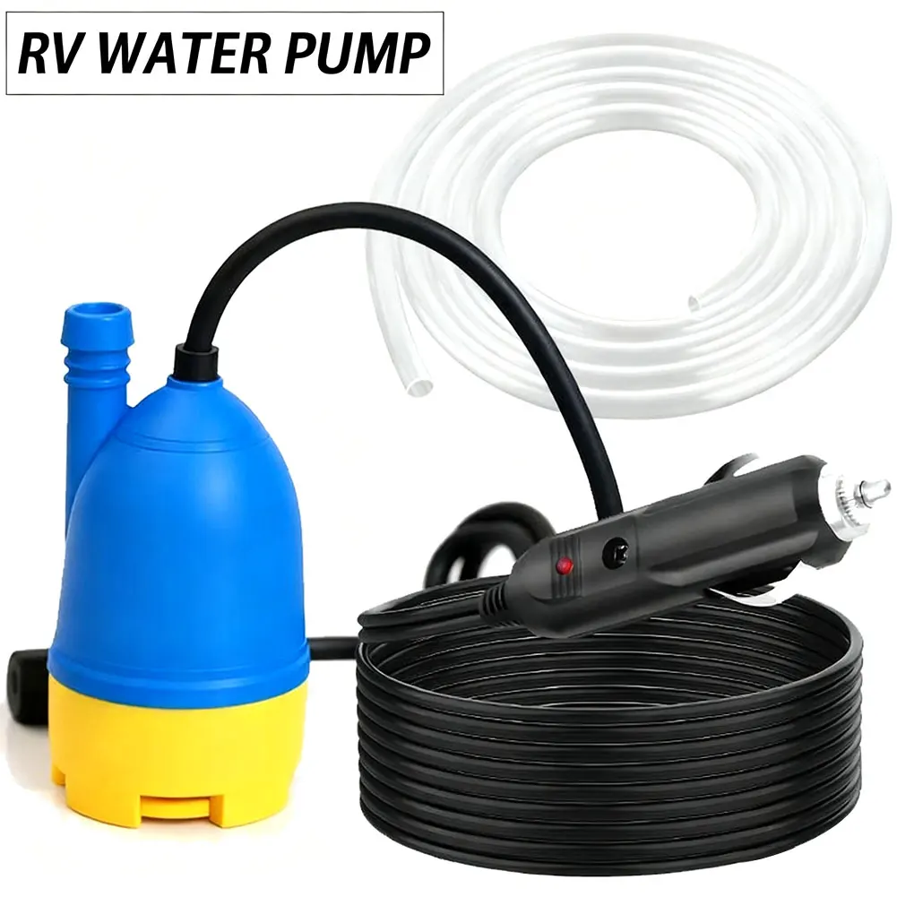 

Submersible Water Pump With Hose Kit 12V Self-Priming Sump Pump Portable Water Pump For Swimming Pools Garden Ponds