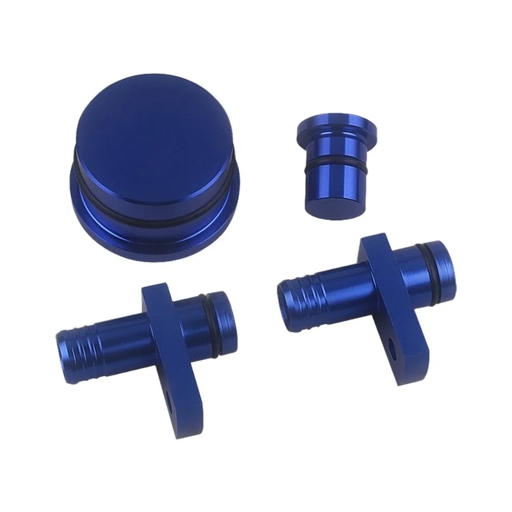 Direct Fit Aluminum PCV Reroute Kit with Resonator Block for 6.6L Diesel Engine 2004.5 to 2010 Includes All Hardware