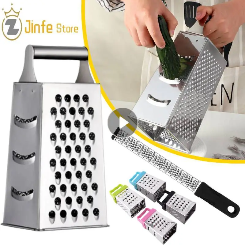 Stainless Steel 4 Sided Blades Household Box Grater Container Multipurpose Vegetables Cutter Kitchen Tools Manual Cheese Slicer